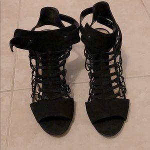 Vince Camuto strappy block wedge heel